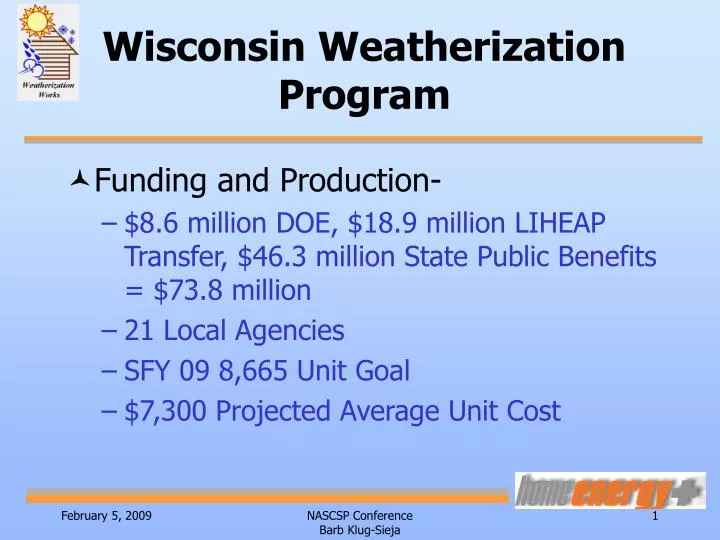 wisconsin weatherization program