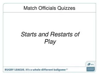 Match Officials Quizzes