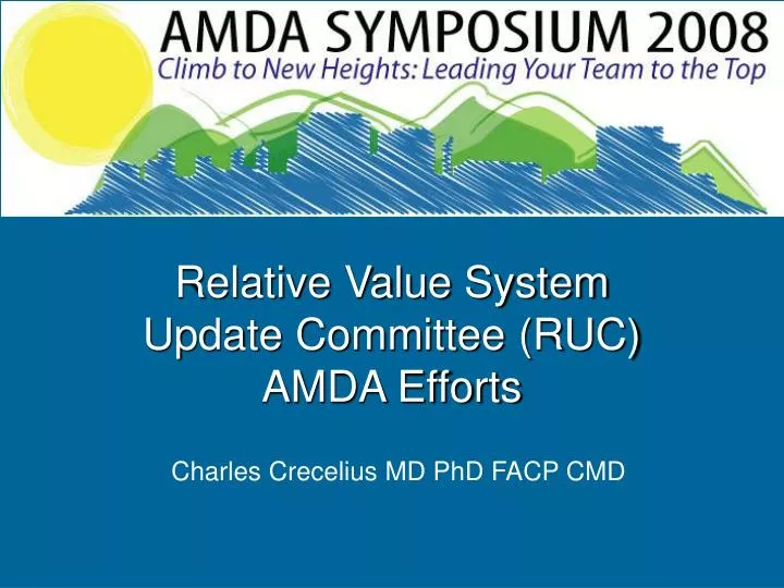 relative value system update committee ruc amda efforts