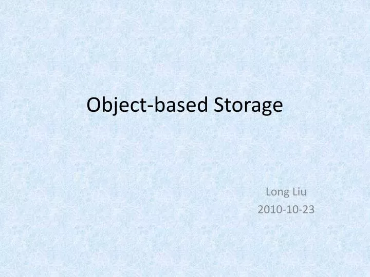 object based storage
