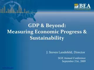 GDP &amp; Beyond: Measuring Economic Progress &amp; Sustainability