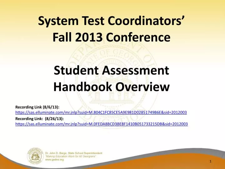 system test coordinators fall 2013 conference student assessment handbook overview
