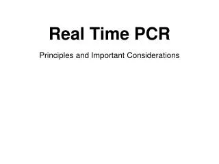 Real Time PCR