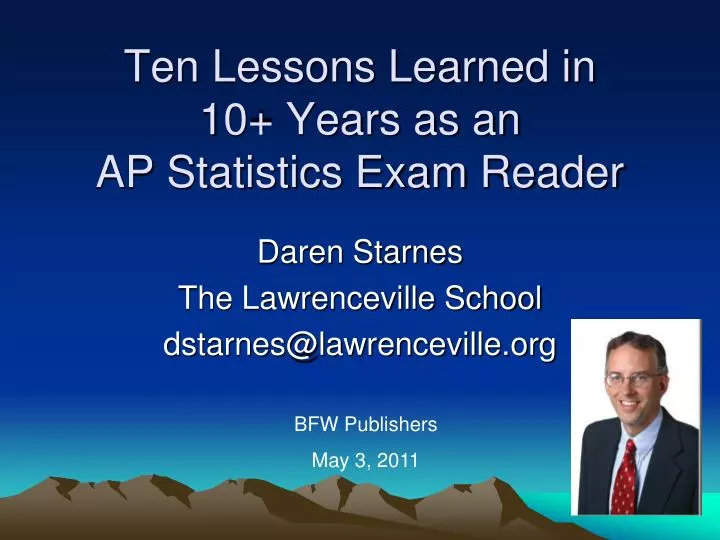 ten lessons learned in 10 years as an ap statistics exam reader