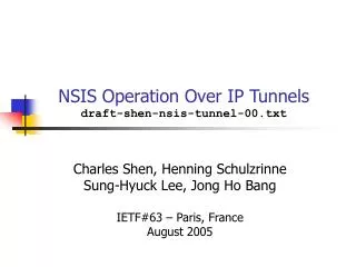 NSIS Operation Over IP Tunnels draft-shen-nsis-tunnel-00.txt