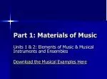 Part 1: Materials of Music
