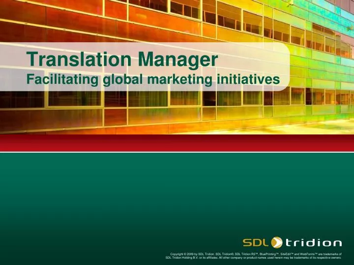 translation manager facilitating global marketing initiatives