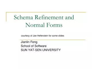 Schema Refinement and Normal Forms