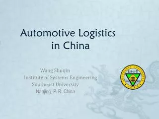 Automotive Logistics in China