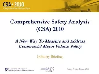 U.S. Department of Transportation Federal Motor Carrier Safety Administration