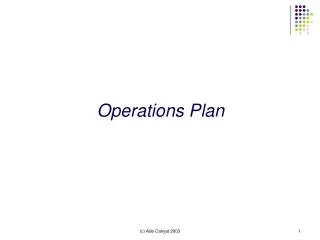 Operations Plan
