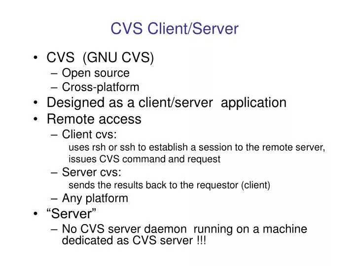 cvs client server