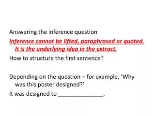 Answering the inference question