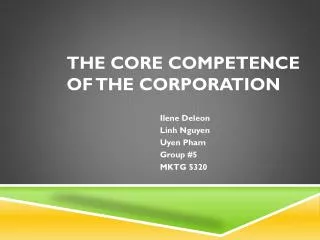 the core competence of the corporation