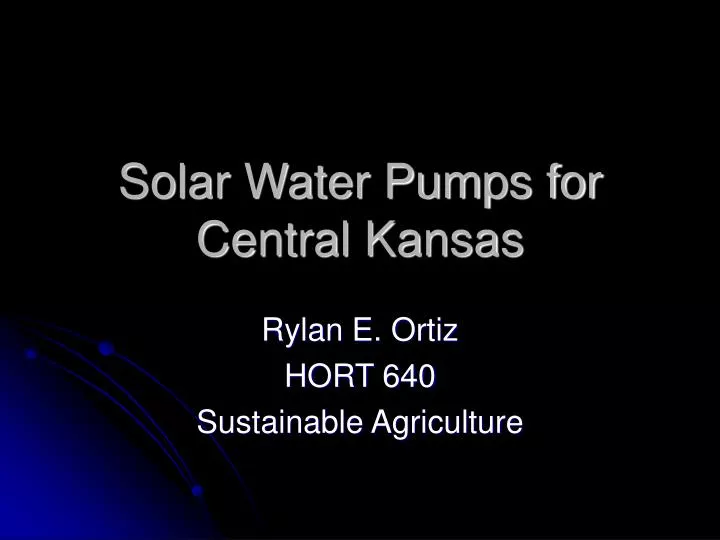 solar water pumps for central kansas