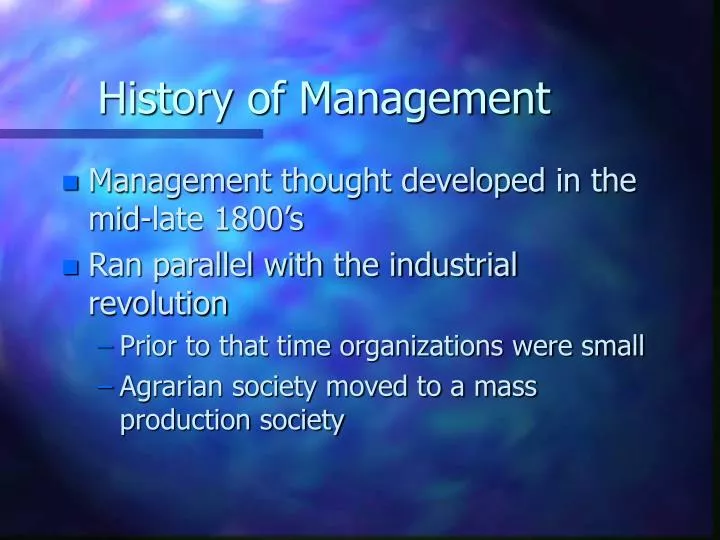 history of management