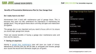 Benefits of Preventative Maintenance Plan for Your Garage