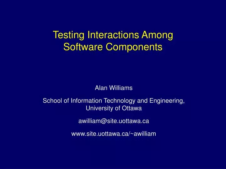 testing interactions among software components