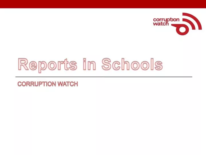 reports in schools