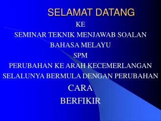 selamat datang