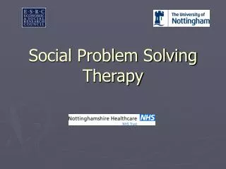 Social Problem Solving Therapy