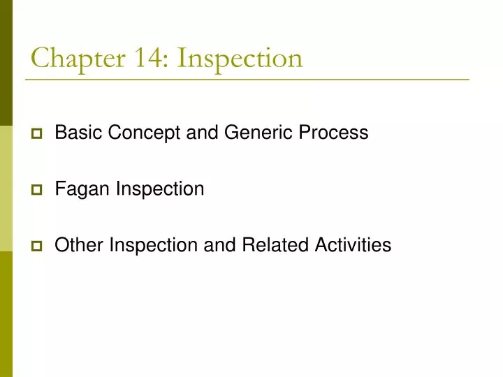 chapter 14 inspection