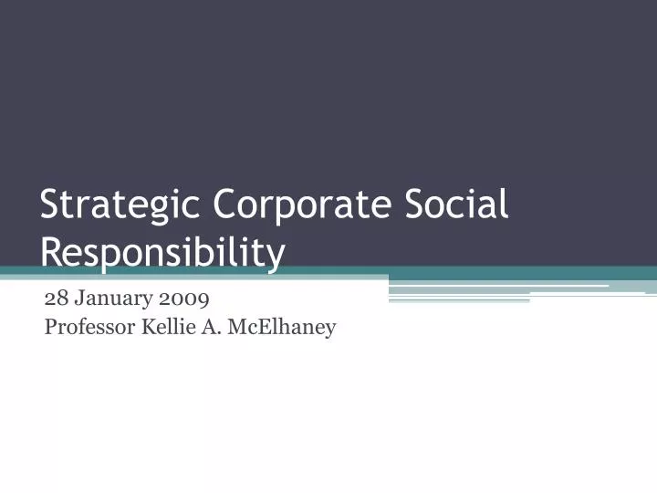 strategic corporate social responsibility