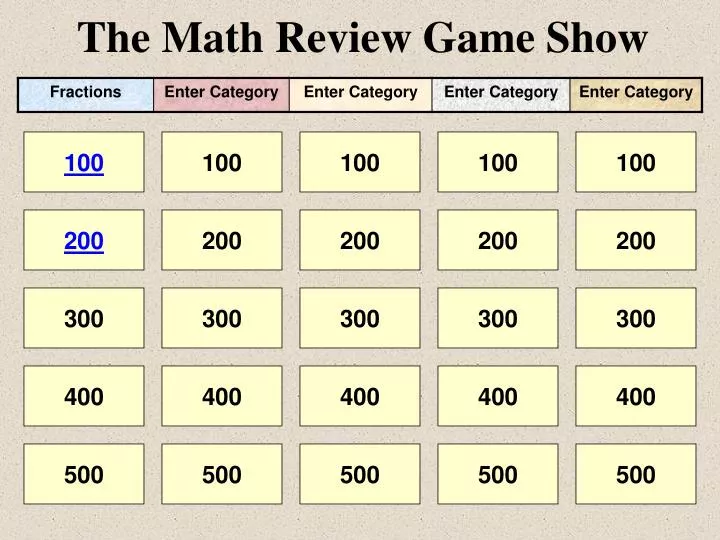 the math review game show