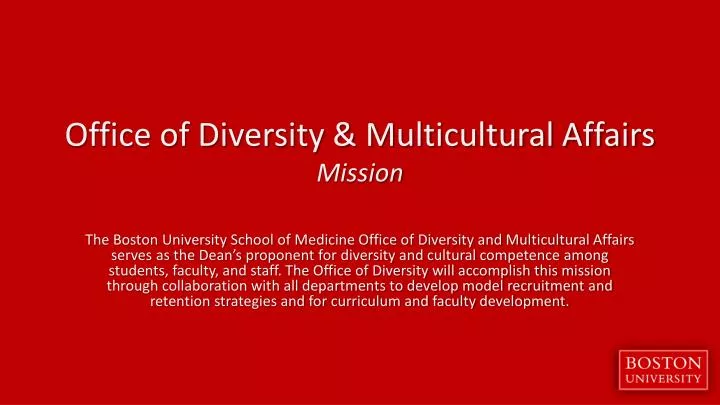 office of diversity multicultural affairs mission
