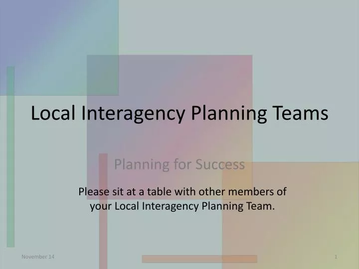 local interagency planning teams