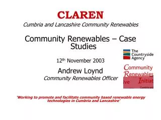 CLAREN Cumbria and Lancashire Community Renewables