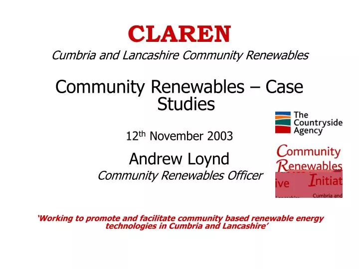 claren cumbria and lancashire community renewables