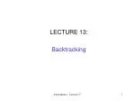 LECTURE 13: Backtracking - slide 1