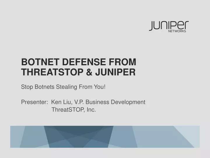 botnet defense from threatstop juniper