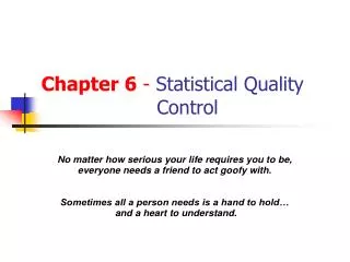 Chapter 6 - Statistical Quality Control