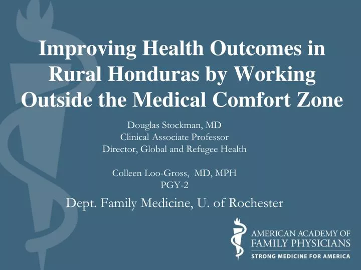 improving health outcomes in rural honduras by working outside the medical comfort zone