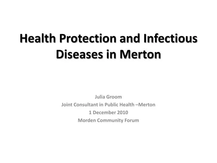 health protection and infectious diseases in merton