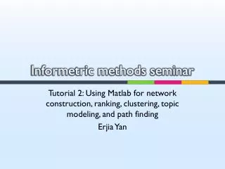 Informetric methods seminar