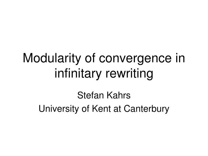 modularity of convergence in infinitary rewriting