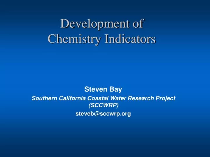 development of chemistry indicators