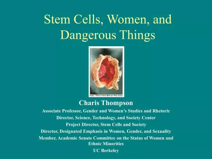 stem cells women and dangerous things