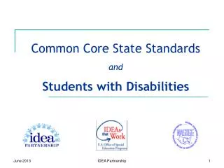 Common Core State Standards and Students with Disabilities