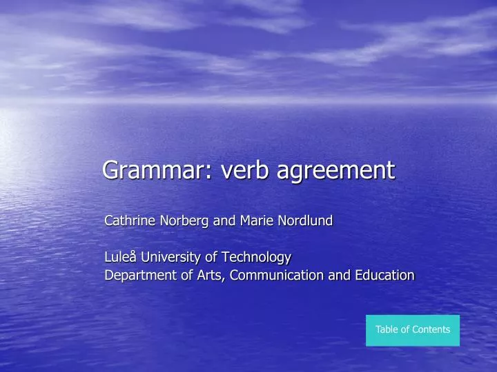grammar verb agreement