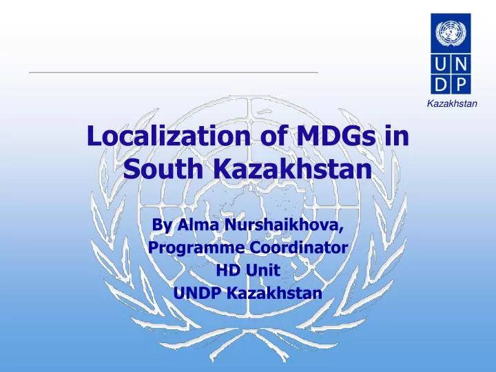 localization of mdgs in south kazakhstan