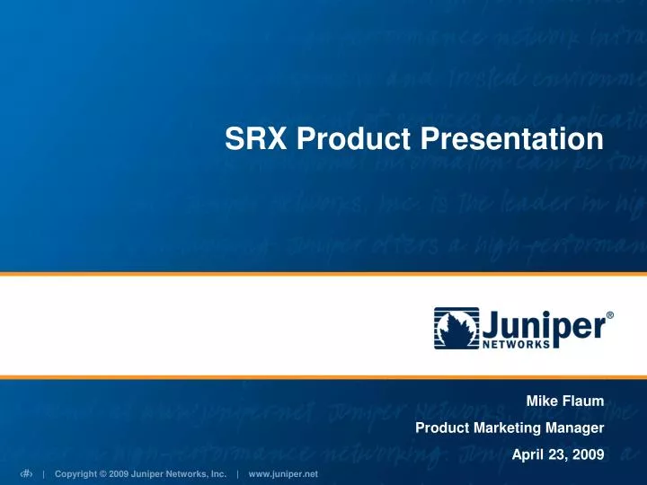 srx product presentation
