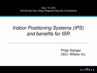 Sept. 15, 2010 3rd Annual San Diego Regional Security Conference