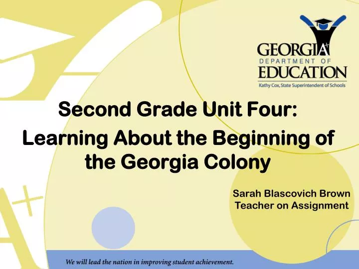 second grade unit four learning about the beginning of the georgia colony