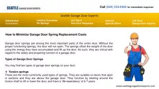How to Minimize Garage Door Spring Replacement Costs-Seattl