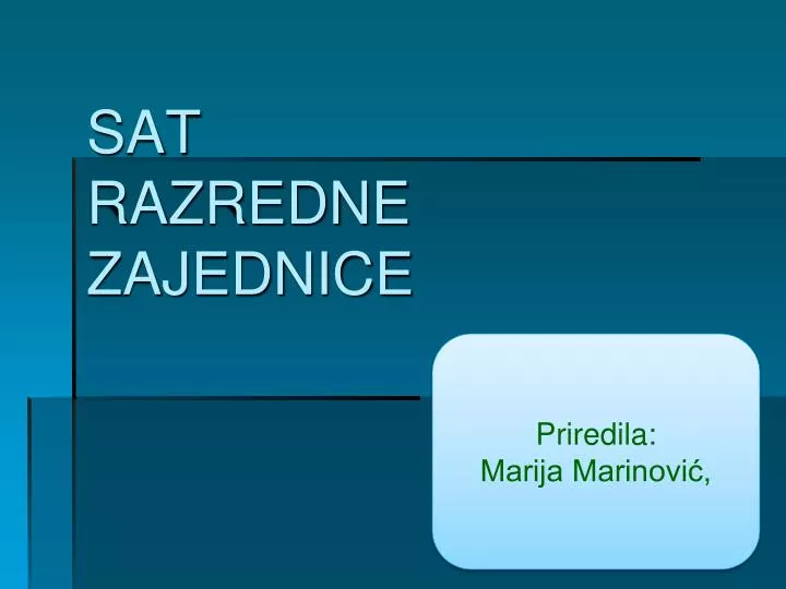 sat razredne zajednice