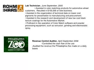Lab Technician , June-September, 2005